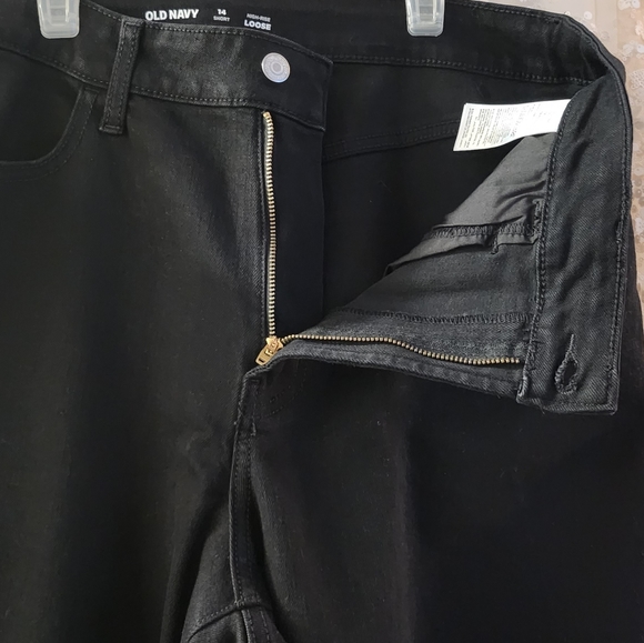 Old Navy Women's High Rise Loose Black Jeans NWT. 14 short - Picture 7 of 12